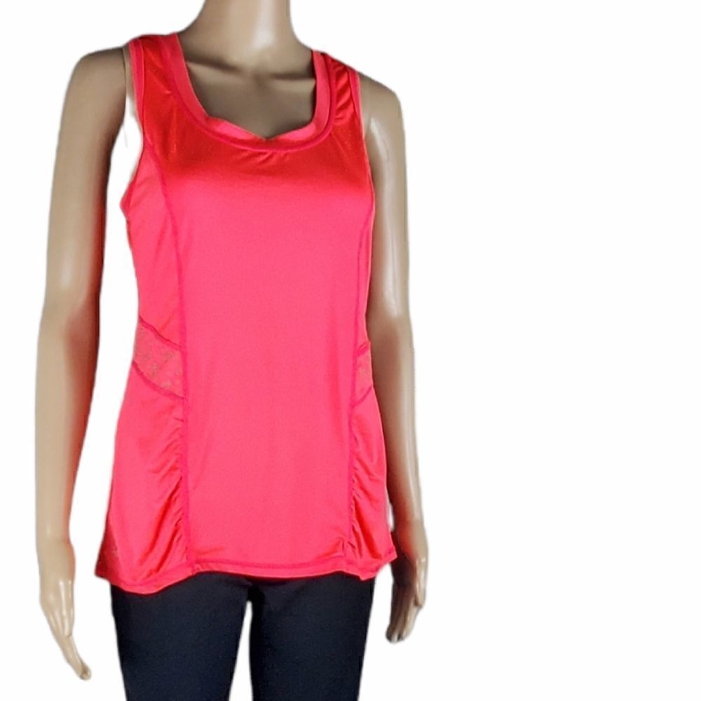 Athleta Coral Orange & Gray Athletic Tank Top